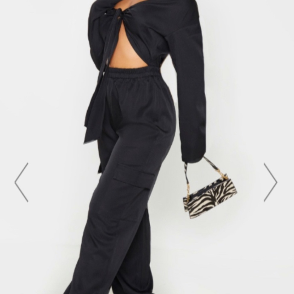 Tie front cut-out jumpsuit